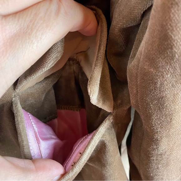 Juicy Couture Brown Tan Velvet Blazer Jacket Lace Cuff Size Womens size 4 Y2K - Picture 8 of 12